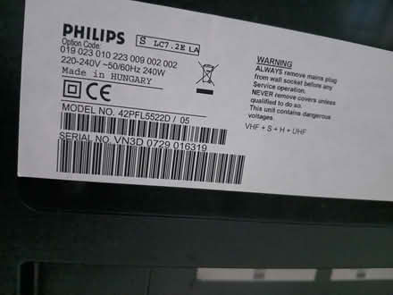 Photo of free Philips 42 inch tv spares or repair (Armitage WS15) #2