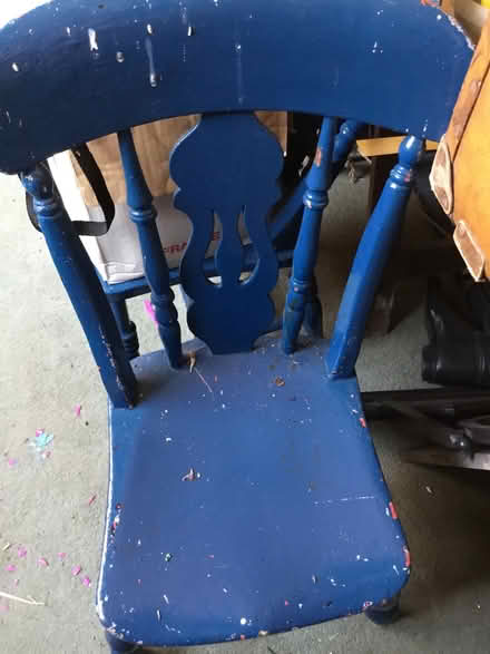 Photo of free 3 painted farmhouse chairs, one unpainted (Pilling PR3) #1