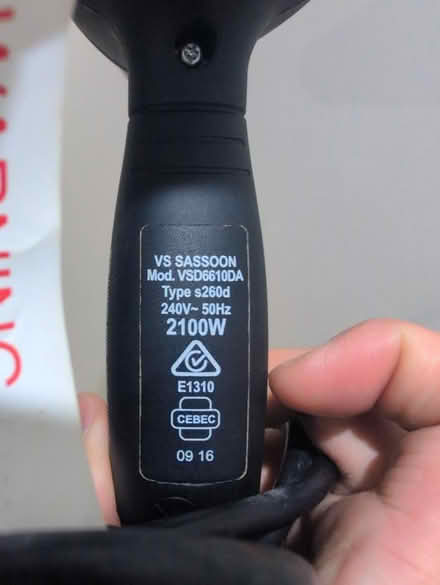 Photo of free VS Sassoon hair dryer (St Leonard's) #2