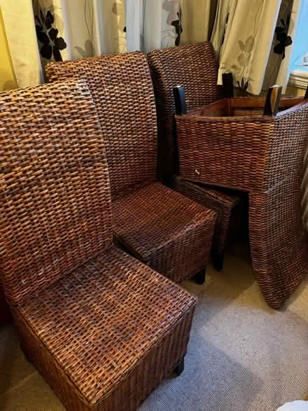 Photo of free Four wicker chairs (Stretton, Rutland LE15 7) #1