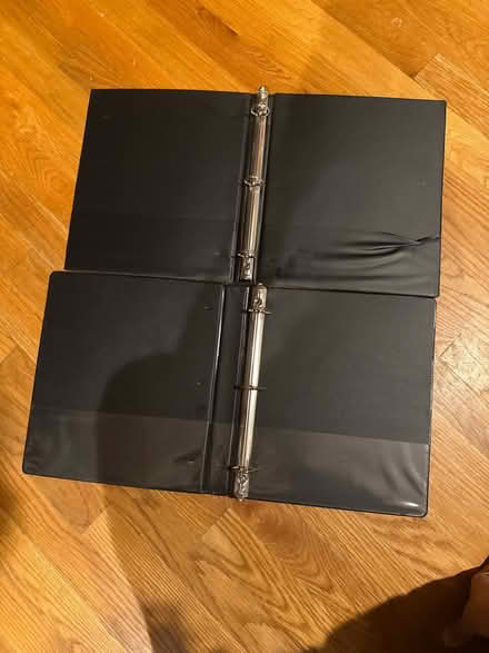 Photo of free 2 black 3 ring 1” binders (Newtonville) #2