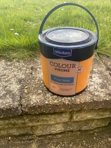 Photo of free Unopened tin of vinyl matt Mango colour paint (GU14) #1