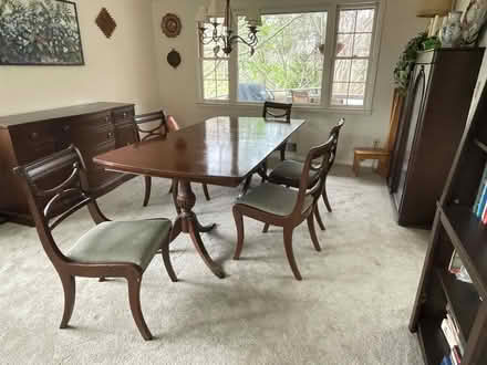 Photo of free Mahogany Table, hutch, 5 chairs (West Hartford) #1