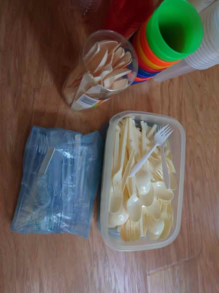 Photo of free Paper and plastic plates, cutlery and glasses (Purley on Thames RG8) #4