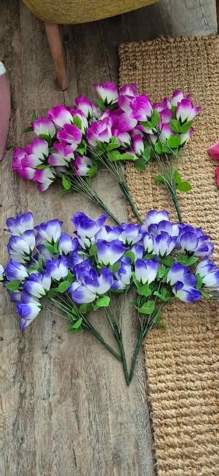 Photo of free Pink & blue/purple artificial flowers (St Helier SM4) #1