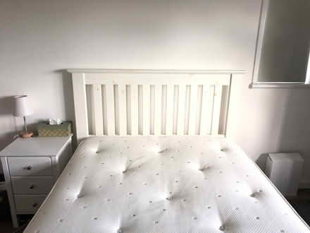 Photo of free White wood double bed with mattress (Brentford, TW8) #3