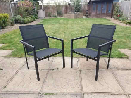 Photo of free 2 x Black Garden Chairs (DA2) #1