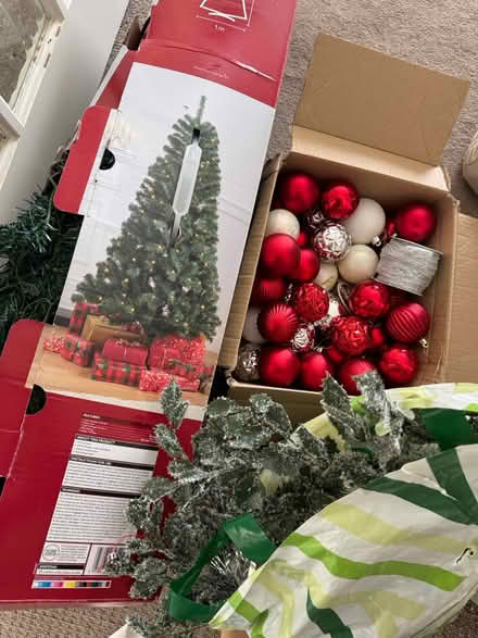 Photo of free Christmas tree and ornaments (Totley, Sheffield S17) #2