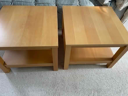 Photo of free 2 matching side tables with shelf under (Surbiton KT6) #1