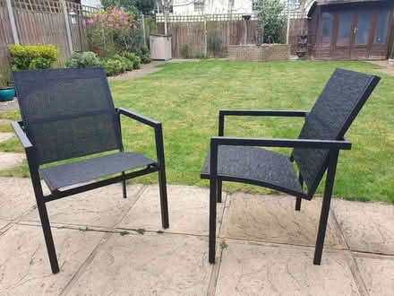 Photo of free 2 x Black Garden Chairs (DA2) #4