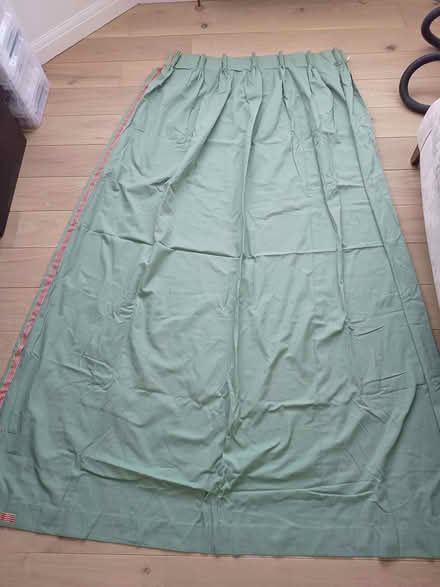 Photo of free Heavy, lined long green curtains. Marked. Need washing. (Risinghurst OX3) #1
