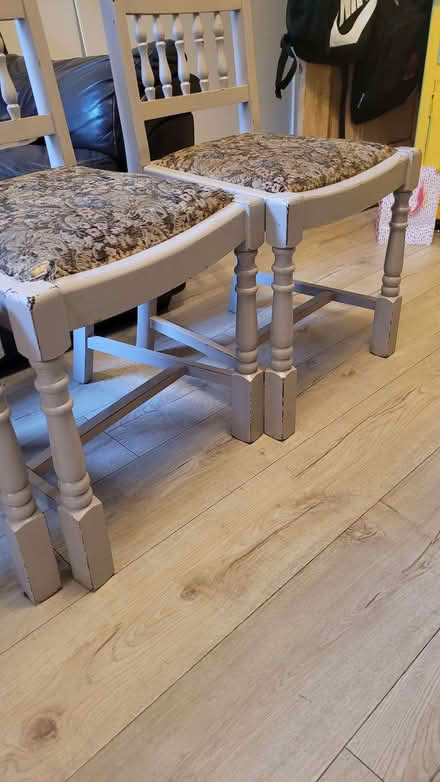 Photo of free 4 wooden dining chairs (Nether Edge S7) #3