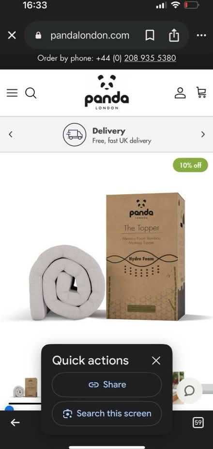 Photo of free Bamboo single mattress topper (CH61) #2