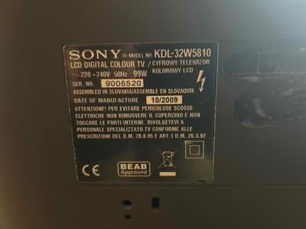 Photo of free Sony Bravia LCD TV 32” (Hitchin) #2