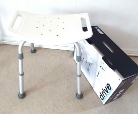 Photo of free White plastic and metal shower stool for disabled use Clean (Bingham NG13) #1