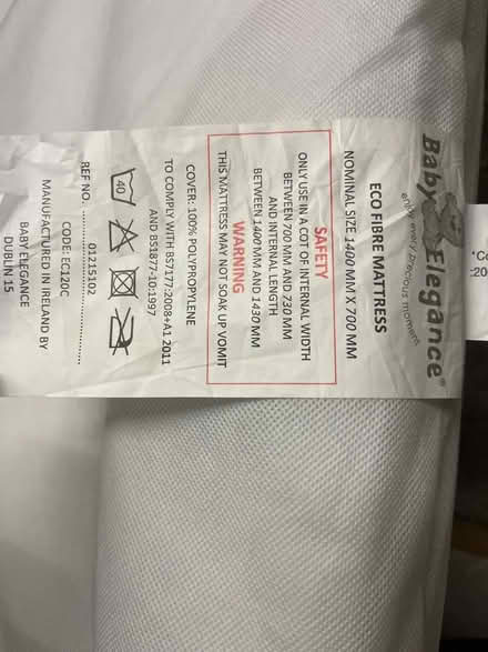 Photo of free Baby cot bed mattress (Churchfield B71) #2