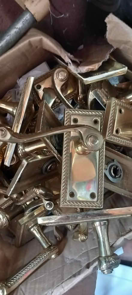 Photo of free Brass door handles. Box of them (Southam CV47) #1