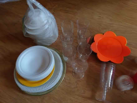 Photo of free Paper and plastic plates, cutlery and glasses (Purley on Thames RG8) #3