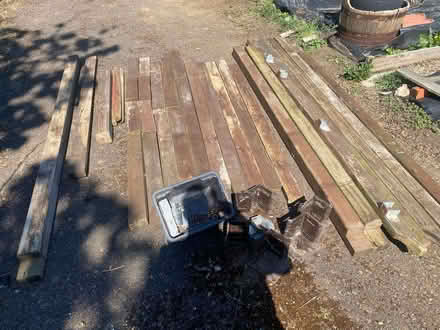 Photo of free All the posts and fixtures to make a car port (Walnut Tree MK7) #1