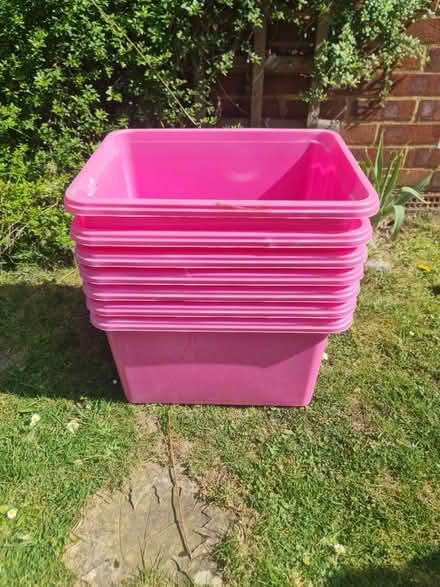 Photo of free 7 pink plastic crates (Bovingdon) #1