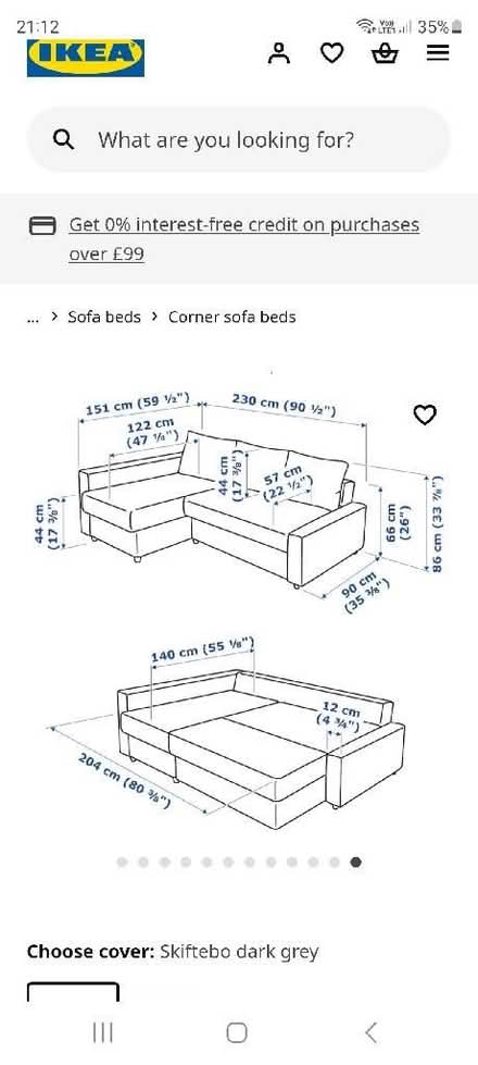 Photo of free Ikea L-Shaped sofa bed (Turves Green B31) #3