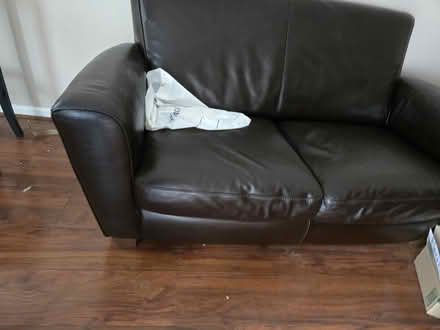 Photo of free Two leather couches one dresser (Farmington Hills) #2