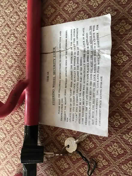 Photo of free Old style steering lock (Pinxton NG16) #2