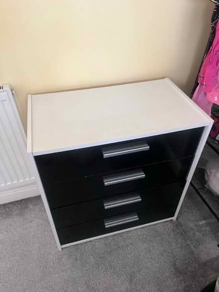 Photo of free Black & white chest of 4 drawers (Bramley LS13) #1