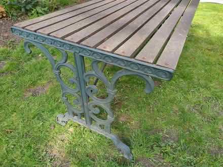 Photo of free Garden table - wood/cast iron (NW2) #2