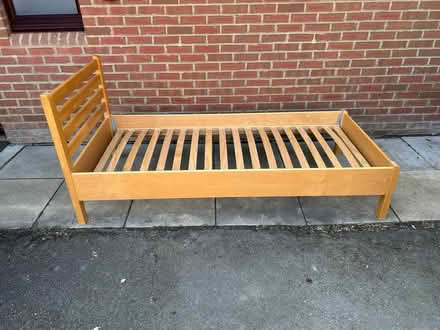 Photo of free Single Bed Solid wood (beech?) (Chalgrove OX44) #1