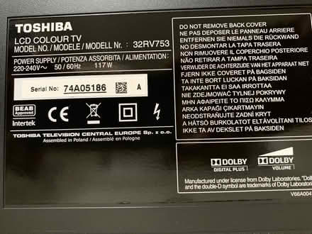 Photo of free Toshiba 32” LCD TV (Ware SG12) #4