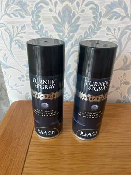 Photo of free 2 new tins black gloss spray paint (Keighley) #1