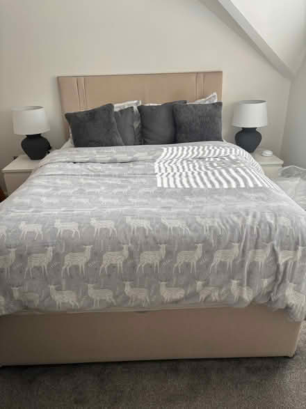 Photo of free King Size Divan Bed with Headboard, Mattress (Denby Dale HD8) #1