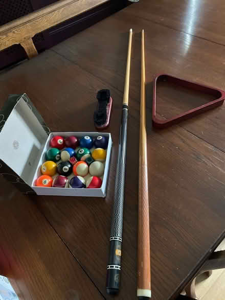 Photo of free Pool balls & cues (Great Park - Melbury - NE3) #1