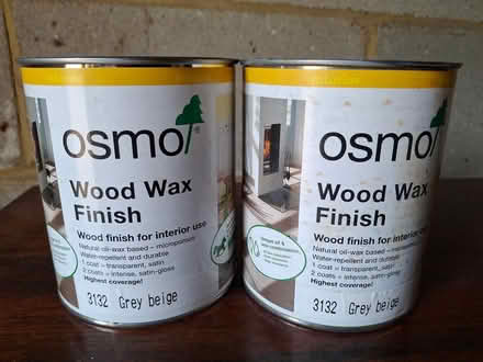 Photo of free Two tins Osman wood wax finish oil (Forest Green near Dorking) #1