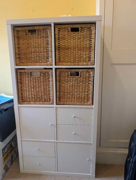 Photo of free IKEA Kallax storage, 8 unit, white (Ealing, W13) #1