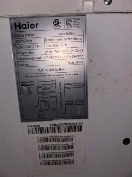 Photo of free Small Washing Machine (2nd St NE & Rhode Isle. Ave NE) #3