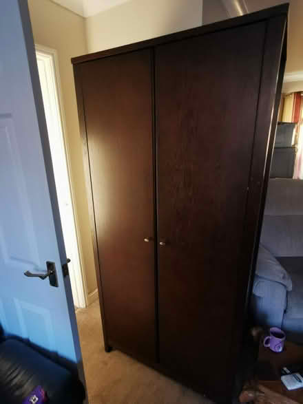 Photo of free Dark wood wardrobe (Kidsgrove) #1