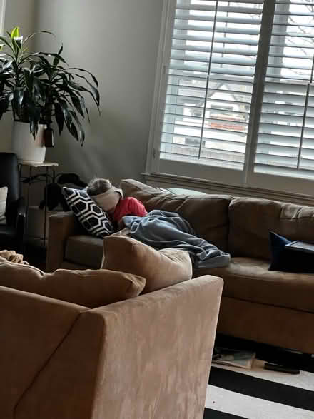Photo of free Two piece beige sectional (Wildwood Bethesda, md) #2