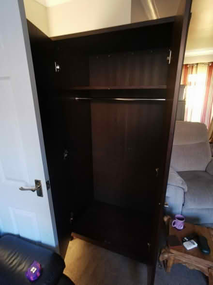 Photo of free Dark wood wardrobe (Kidsgrove) #2