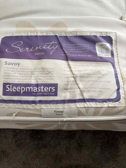Photo of free King Size Divan Bed with Headboard, Mattress (Denby Dale HD8) #4