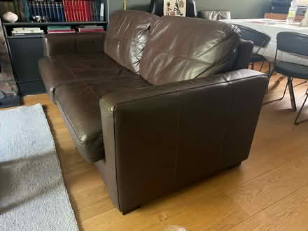 Photo of free Sofa bed brown leather (Brentford) #2