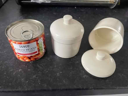 Photo of free 2 Small ceramic pots with lids (High Heaton NE7) #1
