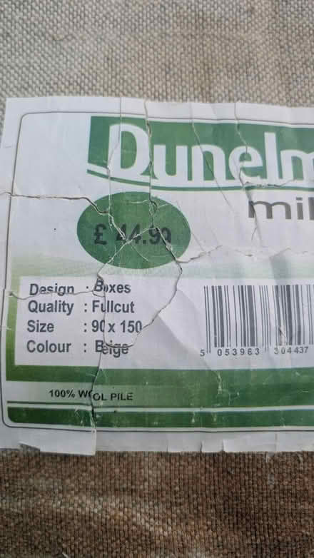 Photo of free Dunelm wool rug (Desford LE9) #2