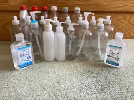 Photo of free Plastic Dispenser Bottles + 2 New 250ml Bottles Hand Gel (Mappleborough Green B80) #1