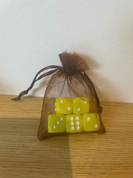 Photo of free 5 Dice with Yahtzee instructions (Huntingdon Rd & Storey's Way) #1