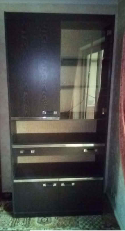 Photo of free Black Wood grained with unit with glass door and cupboards (Hoddesdon EN11) #2
