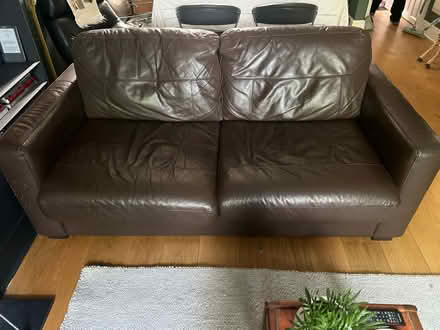 Photo of free Sofa bed brown leather (Brentford) #1