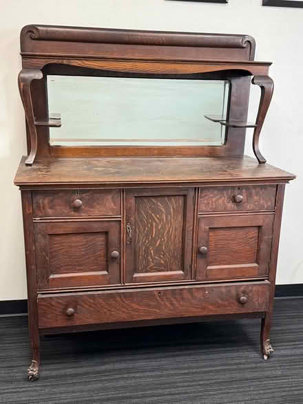 Photo of free 1900's Oak Antique Sideboard (Fountain Vly, Heil & Bushard) #1