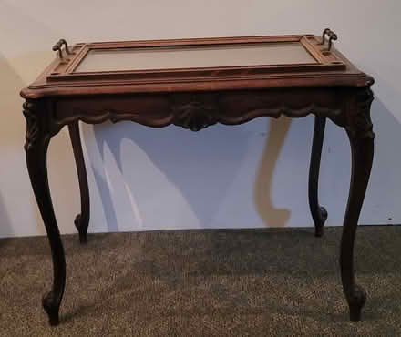 Photo of free End table with removable glass tray (North side of Elmhurst) #2